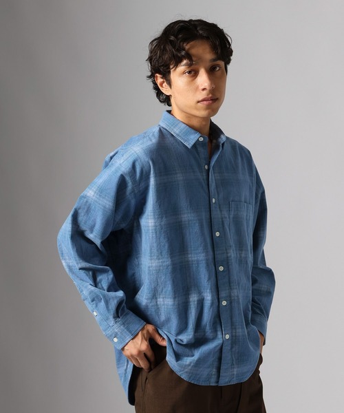 BAYFLOW(ベイフロー)の「コーデュロイチェックシャツ(シャツ/ブラウス・メンズ・ブラック/ブルー/ベージュ・MEDIUM/LARGE)」の3枚目の写真