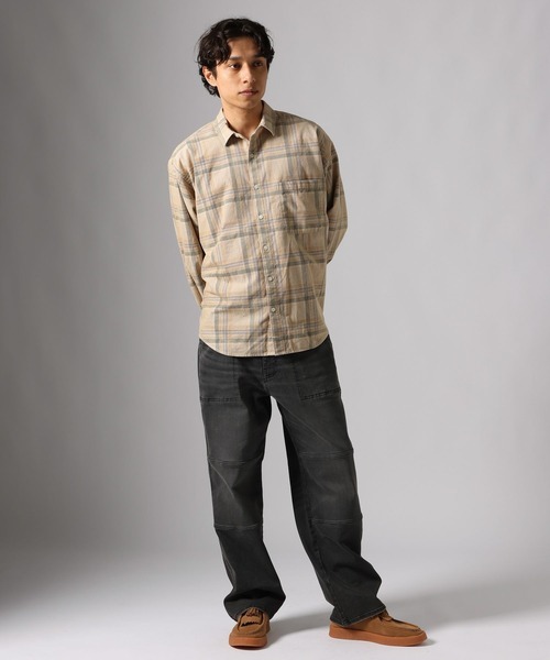 BAYFLOW(ベイフロー)の「コーデュロイチェックシャツ(シャツ/ブラウス・メンズ・ブラック/ブルー/ベージュ・MEDIUM/LARGE)」の19枚目の写真