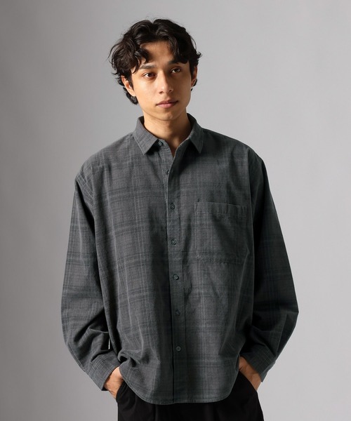 BAYFLOW(ベイフロー)の「コーデュロイチェックシャツ(シャツ/ブラウス・メンズ・ブラック/ブルー/ベージュ・MEDIUM/LARGE)」の11枚目の写真