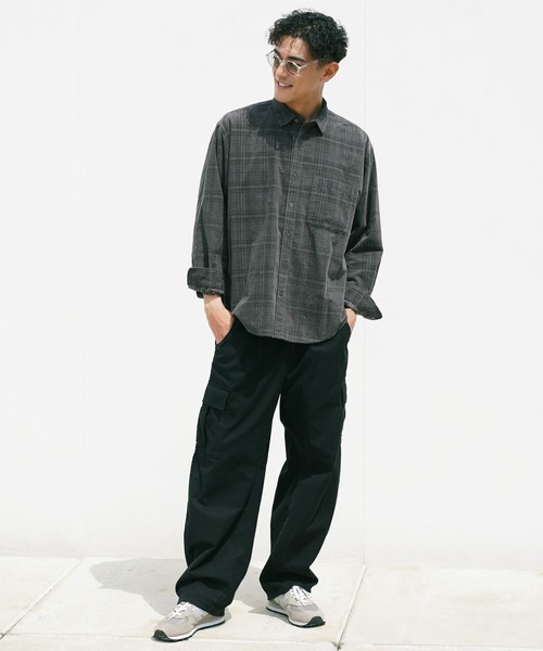 BAYFLOW(ベイフロー)の「コーデュロイチェックシャツ(シャツ/ブラウス・メンズ・ブラック/ブルー/ベージュ・MEDIUM/LARGE)」の5枚目の写真