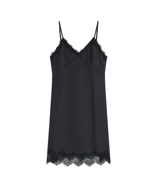 SIYAZU（シヤジュ）の「SIA8046 ヴィンテージ レース スリップ ワンピース_Vintage black（ワンピース・レディース・ブラック・SMALL/MEDIUM）」の4枚目の写真