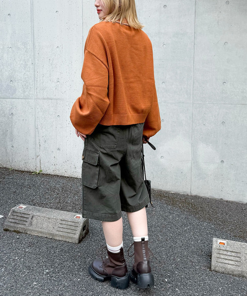 DOUBLE NAME(ダブルネーム)の「バミューダカーゴパンツ(カーゴパンツ・レディース・カーキ/ライトグレー/ブラック・FREE)」の7枚目の写真
