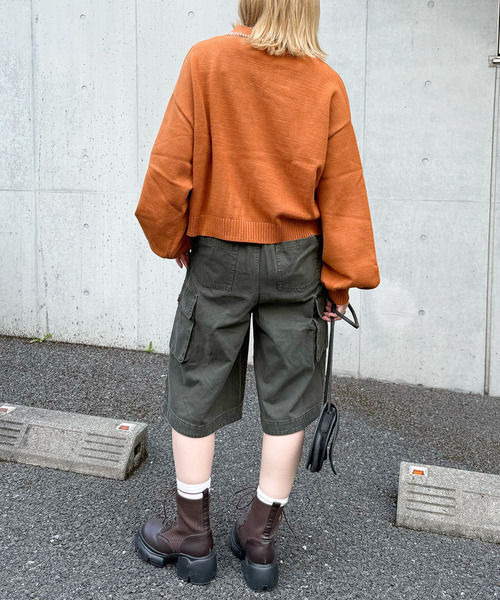DOUBLE NAME(ダブルネーム)の「バミューダカーゴパンツ(カーゴパンツ・レディース・カーキ/ライトグレー/ブラック・FREE)」の8枚目の写真