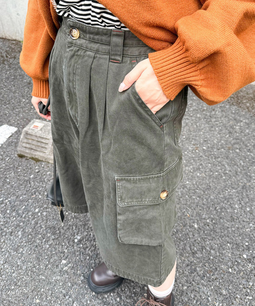 DOUBLE NAME(ダブルネーム)の「バミューダカーゴパンツ(カーゴパンツ・レディース・カーキ/ライトグレー/ブラック・FREE)」の11枚目の写真