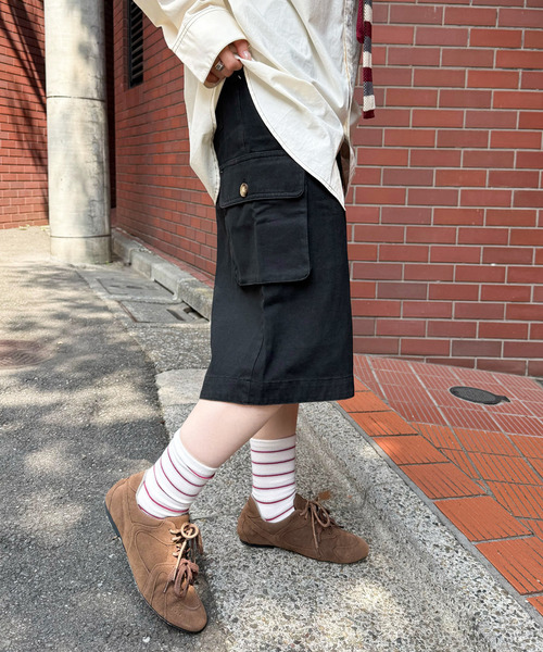 DOUBLE NAME(ダブルネーム)の「バミューダカーゴパンツ(カーゴパンツ・レディース・カーキ/ライトグレー/ブラック・FREE)」の12枚目の写真