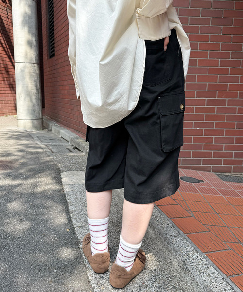 DOUBLE NAME(ダブルネーム)の「バミューダカーゴパンツ(カーゴパンツ・レディース・カーキ/ライトグレー/ブラック・FREE)」の14枚目の写真
