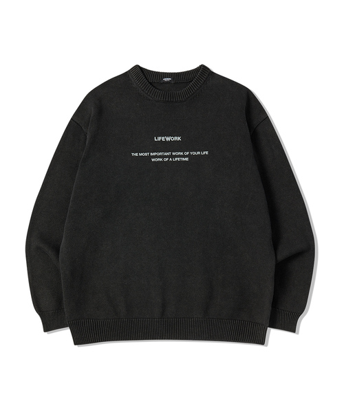 LIFE WORK(ライフワーク)の「ヴィンテージミニマルプレーンニット(ニット/セーター・レディース・Wine/チャコールグレー・LARGE/MEDIUM)」の1枚目の写真