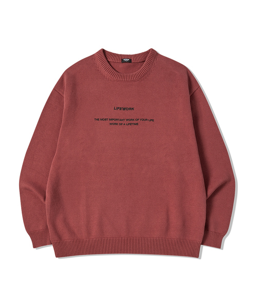 LIFE WORK(ライフワーク)の「ヴィンテージミニマルプレーンニット(ニット/セーター・レディース・Wine/チャコールグレー・LARGE/MEDIUM)」の2枚目の写真