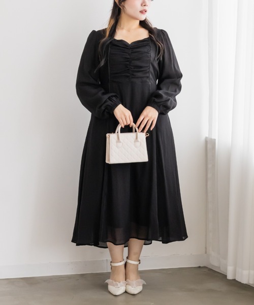 CLETTE（クレット）の「フロント切替ギャザーワンピース（ワンピース・レディース・ピンク/サックスブルー/ブラック・4L/3L/LL）」の21枚目の写真