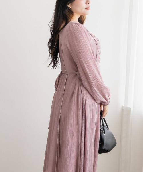 CLETTE（クレット）の「フロント切替ギャザーワンピース（ワンピース・レディース・ピンク/サックスブルー/ブラック・4L/3L/LL）」の8枚目の写真