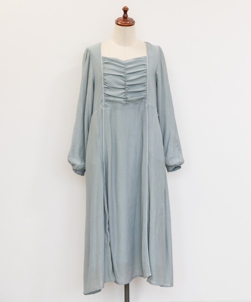 CLETTE（クレット）の「フロント切替ギャザーワンピース（ワンピース・レディース・ピンク/サックスブルー/ブラック・4L/3L/LL）」の11枚目の写真