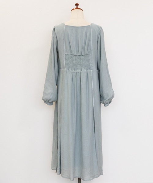 CLETTE（クレット）の「フロント切替ギャザーワンピース（ワンピース・レディース・ピンク/サックスブルー/ブラック・4L/3L/LL）」の13枚目の写真