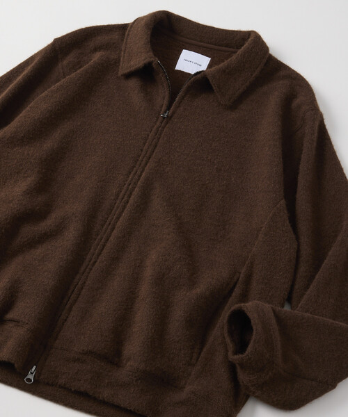 FREAK'S STORE(フリークスストア)の「リラックスフィット シャギー裏毛 ジップアップカーディガン(カーディガン/ボレロ・メンズ・ブラック/ブラウン/イエロー/ライトグレー・MEDIUM/LARGE)」の11枚目の写真