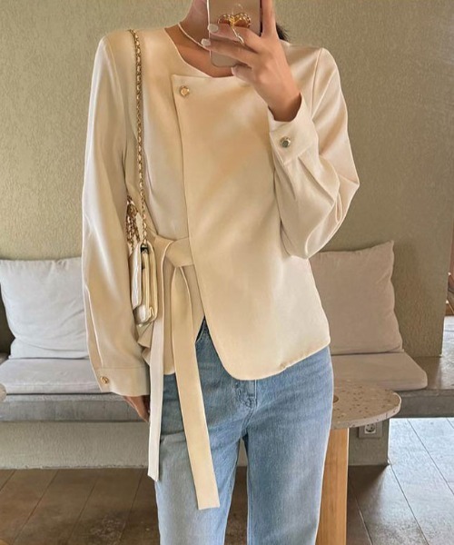 FAVORITO（ファヴォリート）の「クルーネックリボントップス（その他トップス・レディース・ブラック/ベージュ・F）」の15枚目の写真