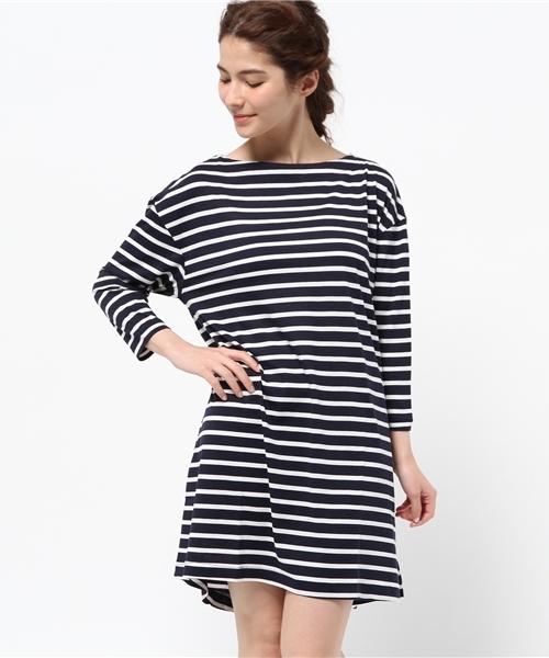 IRONY(アイロニー)の「ボーダーAラインワンピース(ワンピース・レディース・ネイビー/オレンジ・ONE SIZE)」の1枚目の写真