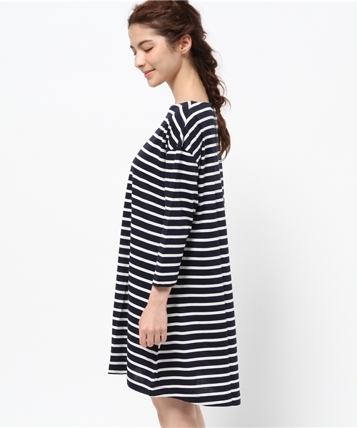 IRONY(アイロニー)の「ボーダーAラインワンピース(ワンピース・レディース・ネイビー/オレンジ・ONE SIZE)」の4枚目の写真