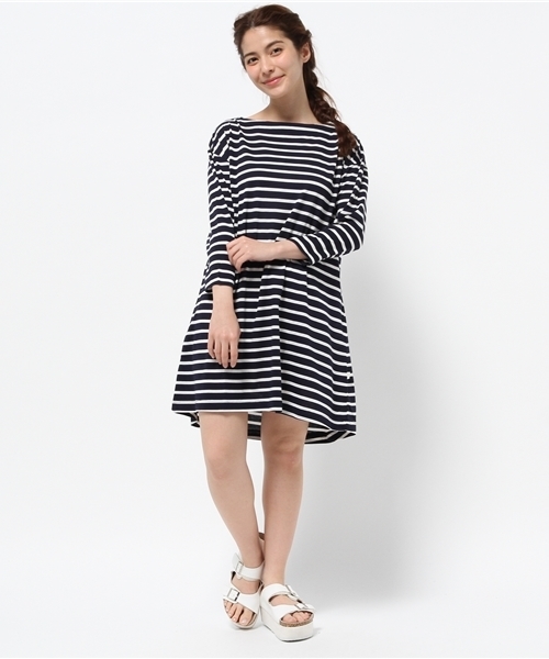 IRONY(アイロニー)の「ボーダーAラインワンピース(ワンピース・レディース・ネイビー/オレンジ・ONE SIZE)」の6枚目の写真