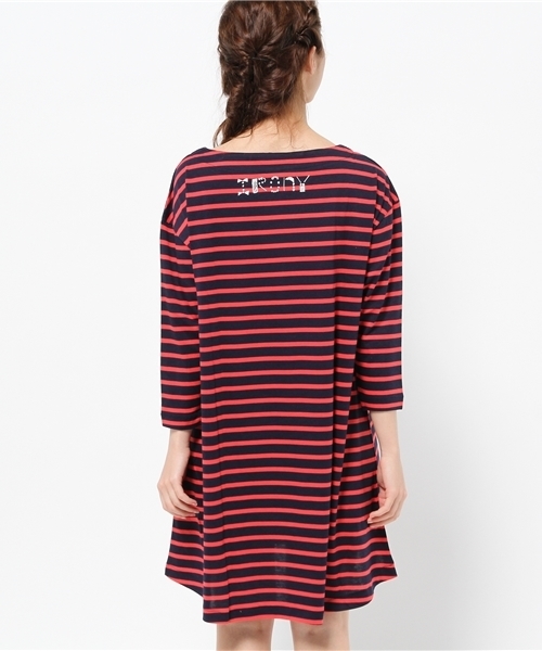 IRONY(アイロニー)の「ボーダーAラインワンピース(ワンピース・レディース・ネイビー/オレンジ・ONE SIZE)」の7枚目の写真