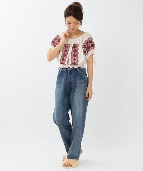 Another Edition（アナザーエディション）の「クレープエンブロプルオーバー/ AEBC C/クレープ EMBR PO◆（シャツ/ブラウス・レディース・オフホワイト/モカ・フリー）」の8枚目の写真