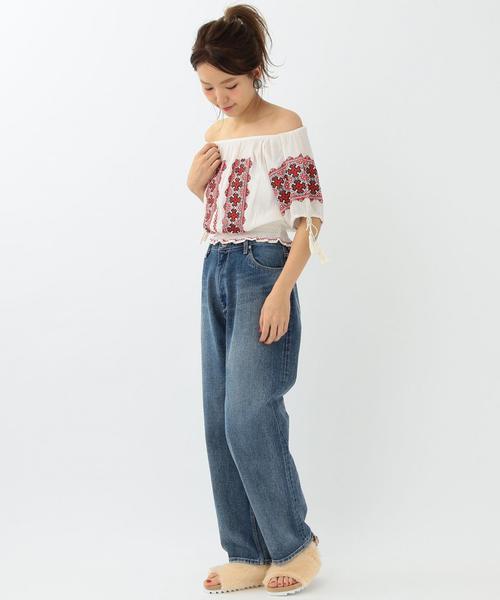 Another Edition（アナザーエディション）の「クレープエンブロプルオーバー/ AEBC C/クレープ EMBR PO◆（シャツ/ブラウス・レディース・オフホワイト/モカ・フリー）」の9枚目の写真