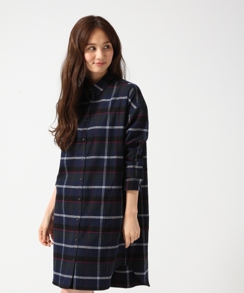 GLOBAL WORK（グローバルワーク）の「ソフトフランネルワンピース長袖/720816（ワンピース・レディース・ブルー系その他/グレー/ブラック/ピンク系その他/イエロー系その他/レッド/ホワイト・LARGE/MEDIUM）」の4枚目の写真