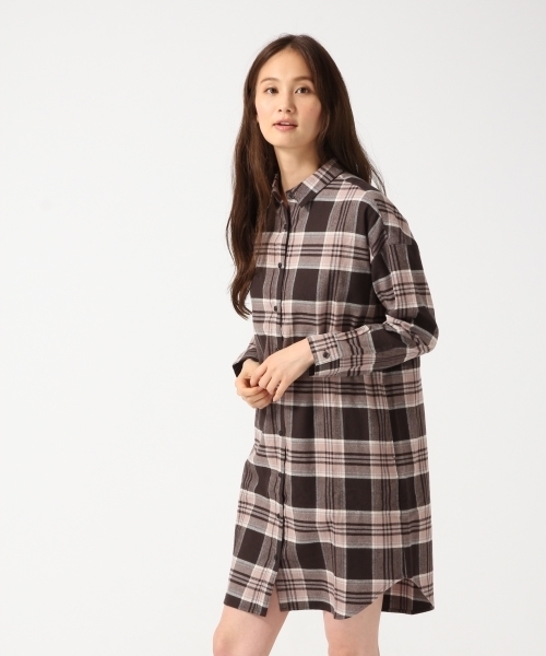 GLOBAL WORK（グローバルワーク）の「ソフトフランネルワンピース長袖/720816（ワンピース・レディース・ブルー系その他/グレー/ブラック/ピンク系その他/イエロー系その他/レッド/ホワイト・LARGE/MEDIUM）」の6枚目の写真