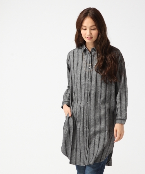 GLOBAL WORK（グローバルワーク）の「ソフトフランネルワンピース長袖/720816（ワンピース・レディース・ブルー系その他/グレー/ブラック/ピンク系その他/イエロー系その他/レッド/ホワイト・LARGE/MEDIUM）」の3枚目の写真