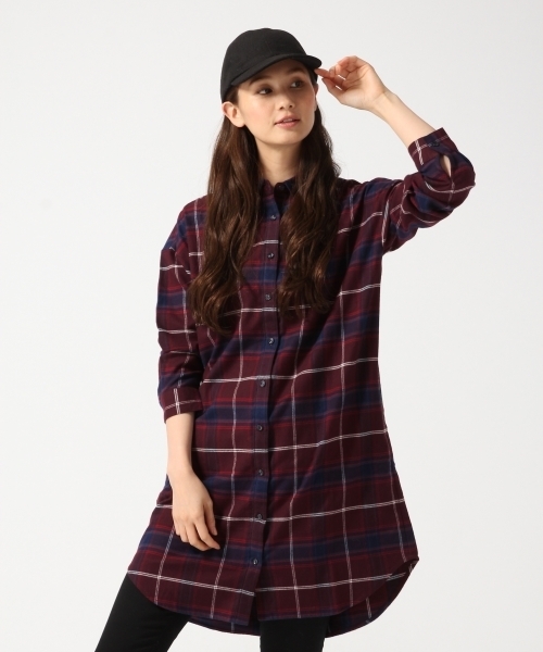 GLOBAL WORK（グローバルワーク）の「ソフトフランネルワンピース長袖/720816（ワンピース・レディース・ブルー系その他/グレー/ブラック/ピンク系その他/イエロー系その他/レッド/ホワイト・LARGE/MEDIUM）」の7枚目の写真