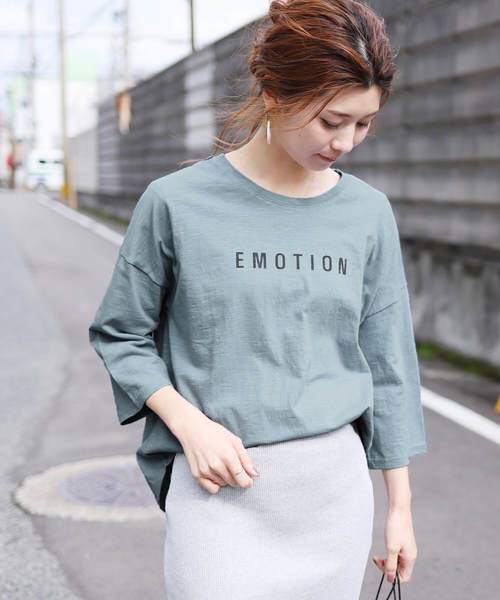 reca(レカ)の「ゆったりシルエット ロゴTシャツ -EMOTION-(Tシャツ/カットソー)」|ブルー系その他