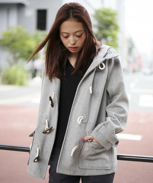 Denime(ドゥニーム)の「メルトンダッフルコート(ダッフルコート・レディース・グレー/ダークグリーン/ネイビー・FREE)」の2枚目の写真