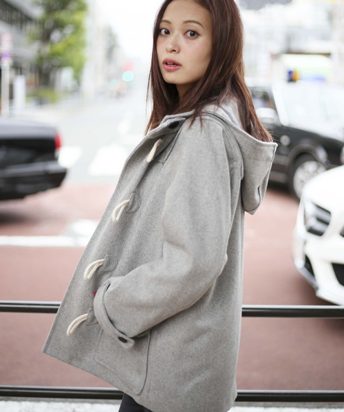 Denime(ドゥニーム)の「メルトンダッフルコート(ダッフルコート・レディース・グレー/ダークグリーン/ネイビー・FREE)」の12枚目の写真