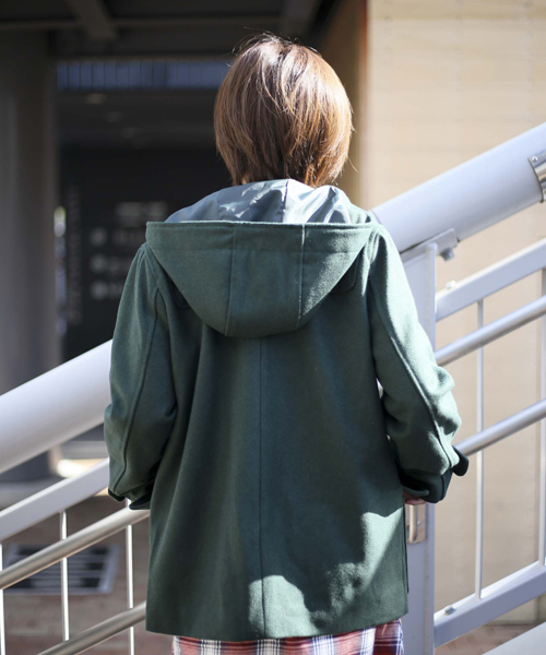 Denime(ドゥニーム)の「メルトンダッフルコート(ダッフルコート・レディース・グレー/ダークグリーン/ネイビー・FREE)」の17枚目の写真