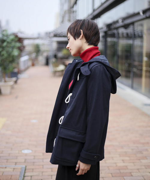 Denime(ドゥニーム)の「メルトンダッフルコート(ダッフルコート・レディース・グレー/ダークグリーン/ネイビー・FREE)」の18枚目の写真