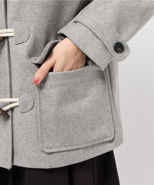 Denime(ドゥニーム)の「メルトンダッフルコート(ダッフルコート・レディース・グレー/ダークグリーン/ネイビー・FREE)」の11枚目の写真
