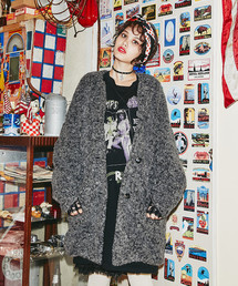 HYSTERIC GLAMOUR | CAT SCRATCH裏総柄 ロングコート(チェスターコート)