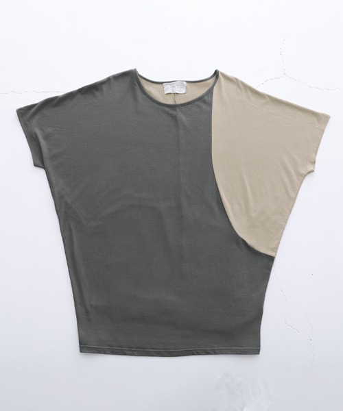 n'OrLABEL(ノアールレーベル)の「配色ブロッキングチュニック(Tシャツ/カットソー・レディース・チャコールグレー/ブラック・FREE)」の3枚目の写真