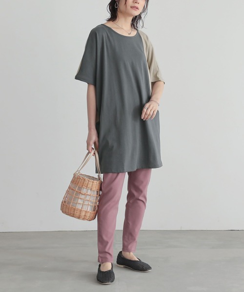 n'OrLABEL(ノアールレーベル)の「配色ブロッキングチュニック(Tシャツ/カットソー・レディース・チャコールグレー/ブラック・FREE)」の16枚目の写真