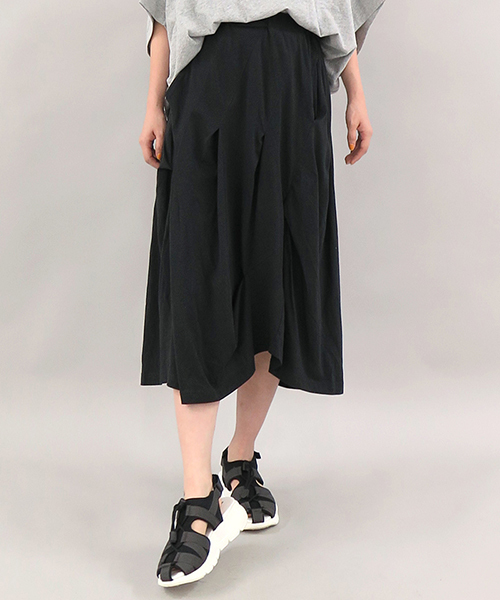 mercibeaucoup,(メルシーボークー)の「S B:ひかえめてろてん(S)(スカート・レディース・カーキ/ブラック・01)」の2枚目の写真