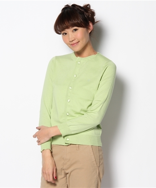 BEAMS BOY（ビームスボーイ）の「BEAMS BOY / 14GBB刺繍 クルーカーディガン（カーディガン/ボレロ・レディース・レッド/オレンジ/イエロー/ミント/ブルー系その他/その他1・0/1）」の2枚目の写真