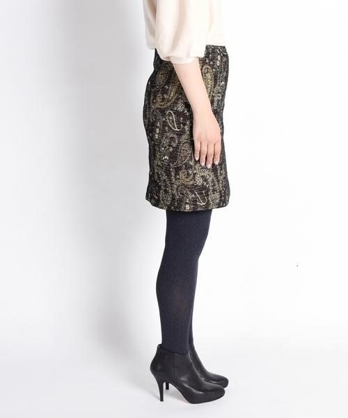 Khaju（カージュ）の「Khaju:ペイズリージャカードスカート◇（スカート・レディース・ブラック/ワイン・26/27）」の4枚目の写真