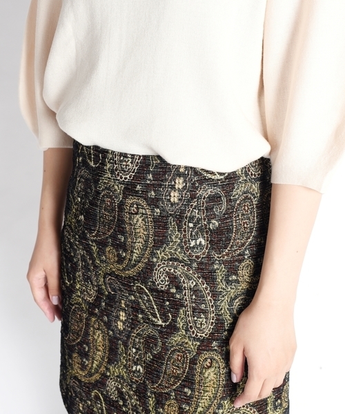 Khaju（カージュ）の「Khaju:ペイズリージャカードスカート◇（スカート・レディース・ブラック/ワイン・26/27）」の6枚目の写真