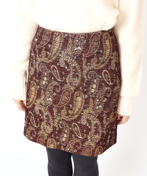 Khaju（カージュ）の「Khaju:ペイズリージャカードスカート◇（スカート・レディース・ブラック/ワイン・26/27）」の9枚目の写真