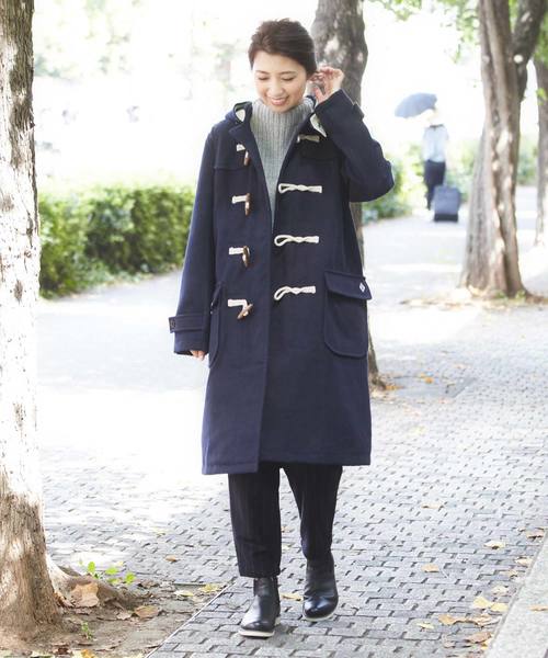 CUBE SUGAR（キューブシュガー）の「メルトンダッフルコート（ダッフルコート・レディース・ロイヤルブルー/マスタード/ネイビー/オレンジ/グリーン/カーキ・M）」の4枚目の写真