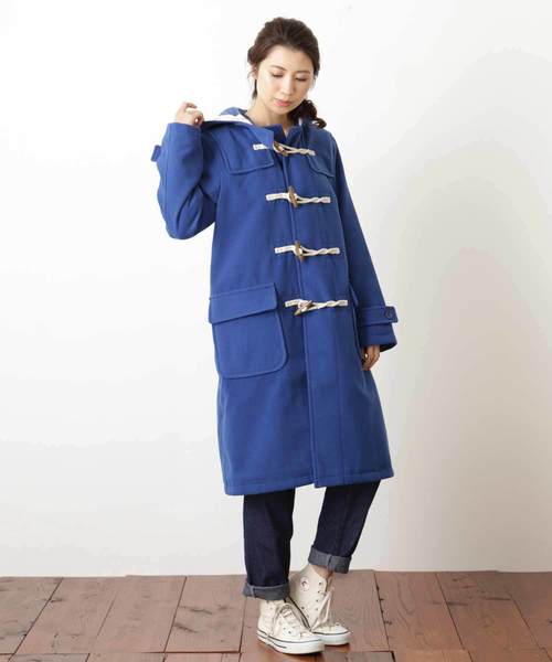 CUBE SUGAR（キューブシュガー）の「メルトンダッフルコート（ダッフルコート・レディース・ロイヤルブルー/マスタード/ネイビー/オレンジ/グリーン/カーキ・M）」の5枚目の写真