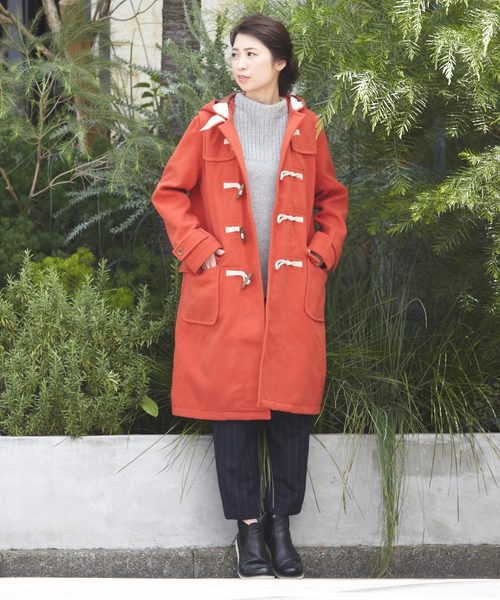 CUBE SUGAR（キューブシュガー）の「メルトンダッフルコート（ダッフルコート・レディース・ロイヤルブルー/マスタード/ネイビー/オレンジ/グリーン/カーキ・M）」の6枚目の写真