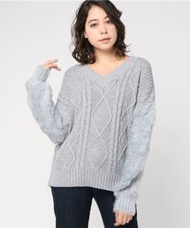 ENVYM | Ｔｗｏ ｐａｔｔｅｒｎ ｖｏｌｕｍｅ ｋｎｉｔ         (ニット/セーター)