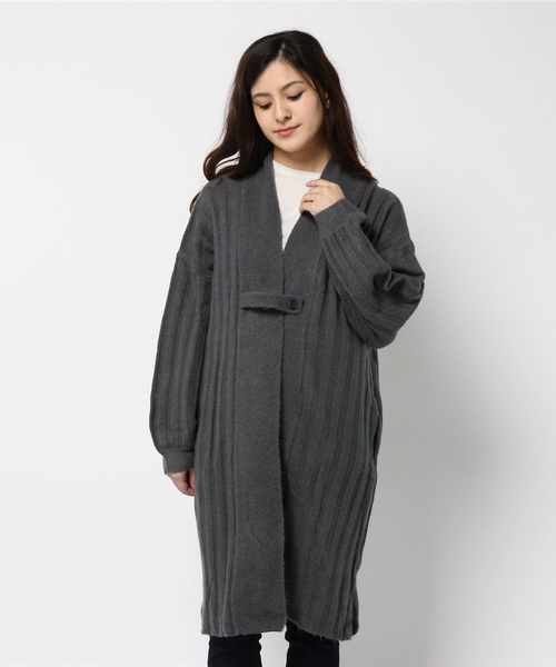 LBC（エルビーシー）の「ロングカーディガン        （カーディガン/ボレロ・レディース・グレー/ベージュ・MEDIUM/LARGE）」の6枚目の写真