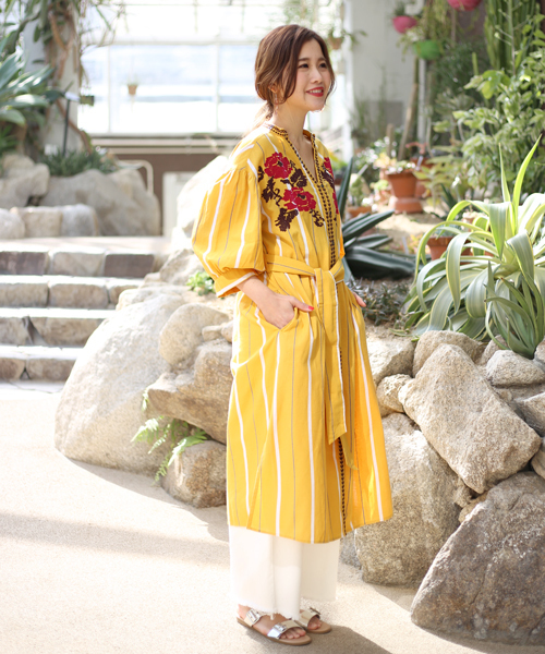 ビスクドール ブリュ　ストライプワンピース Bou Jeloud ワンピース レーヨンシア−ストライプシャツ