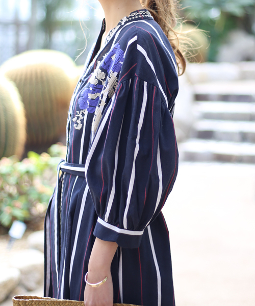 ビスクドール ブリュ　ストライプワンピース Bou Jeloud ワンピース レーヨンシア−ストライプシャツ