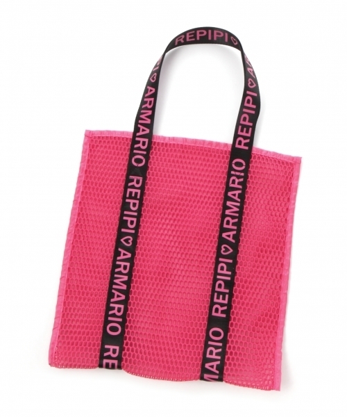 repipi armario（レピピ アルマリオ）の「カラフルメッシュトート（トートバッグ・キッズ・ライトブルー/ブラック/ピンク/イエロー・FREE）」の4枚目の写真